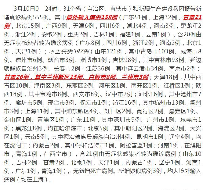 “31省新增境外20例” 31省区市新增境外输入21例？